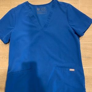 Figs S Casma Scrub Top in Royal Blue